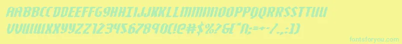 Zollernextraexpandital Font – Green Fonts on Yellow Background