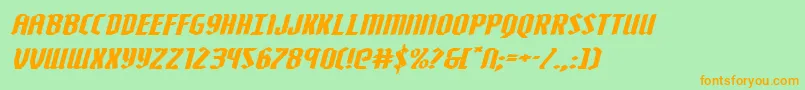 Zollernextraexpandital Font – Orange Fonts on Green Background