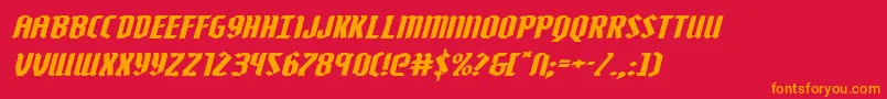 Zollernextraexpandital Font – Orange Fonts on Red Background