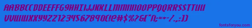 Zollernextraexpandital Font – Purple Fonts on Blue Background
