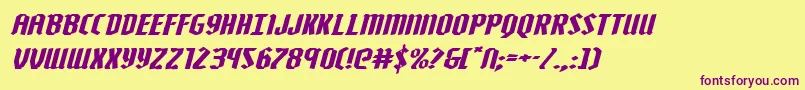 Zollernextraexpandital Font – Purple Fonts on Yellow Background