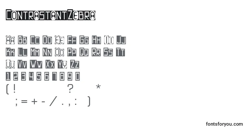 Fuente ContrastantZebra - alfabeto, números, caracteres especiales