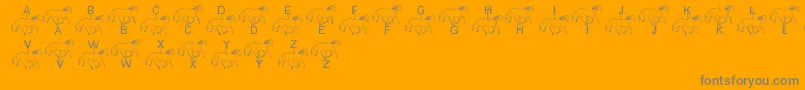 LmsMerryGoRound-Schriftart – Graue Schriften auf orangefarbenem Hintergrund