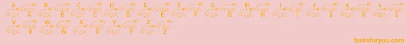 LmsMerryGoRound-fontti – oranssit fontit vaaleanpunaisella taustalla