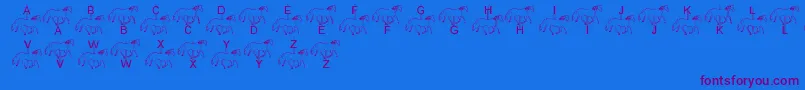 フォントLmsMerryGoRound – 紫色のフォント、青い背景
