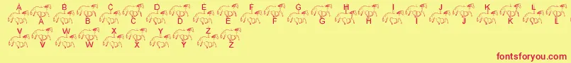 フォントLmsMerryGoRound – 赤い文字の黄色い背景