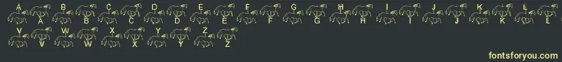 フォントLmsMerryGoRound – 黒い背景に黄色の文字