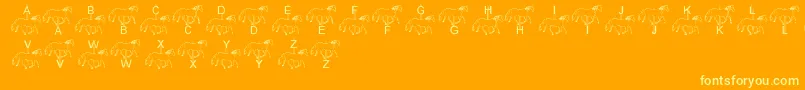Шрифт LmsMerryGoRound – жёлтые шрифты на оранжевом фоне