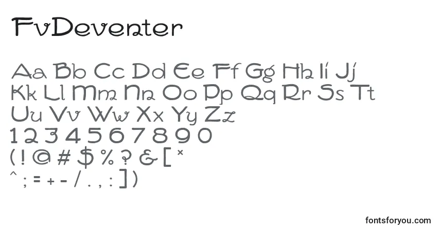 Шрифт FvDeventer – алфавит, цифры, специальные символы