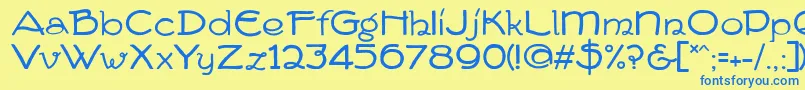 FvDeventer Font – Blue Fonts on Yellow Background