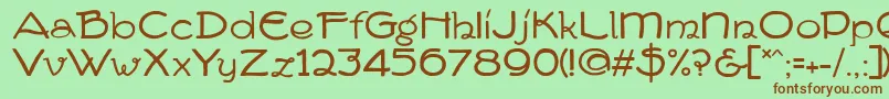 FvDeventer Font – Brown Fonts on Green Background