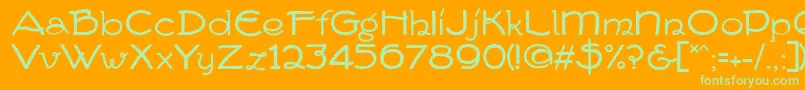 Czcionka FvDeventer – zielone czcionki na pomarańczowym tle