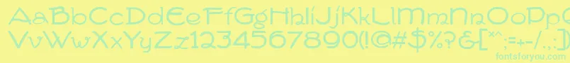 FvDeventer Font – Green Fonts on Yellow Background