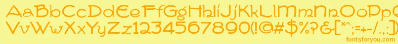 FvDeventer Font – Orange Fonts on Yellow Background