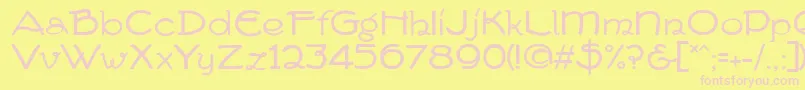 フォントFvDeventer – ピンクのフォント、黄色の背景