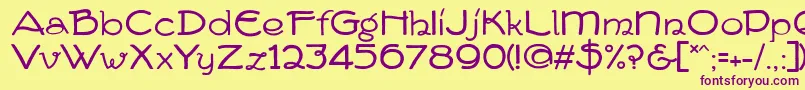 FvDeventer Font – Purple Fonts on Yellow Background