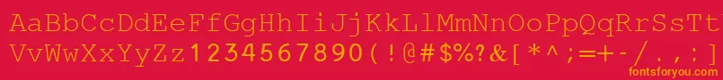 FixedMiriamTransparent Font – Orange Fonts on Red Background