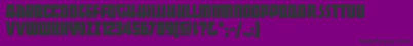 Aeron-fontti – mustat fontit violetilla taustalla
