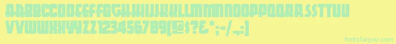 Aeron-Schriftart – Grüne Schriften auf gelbem Hintergrund