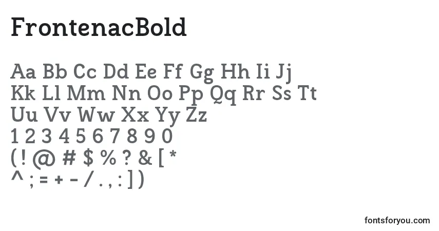 Schriftart FrontenacBold – Alphabet, Zahlen, spezielle Symbole