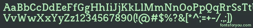 Шрифт FrontenacBold – зелёные шрифты на чёрном фоне