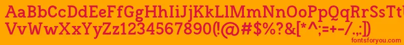 フォントFrontenacBold – オレンジの背景に赤い文字