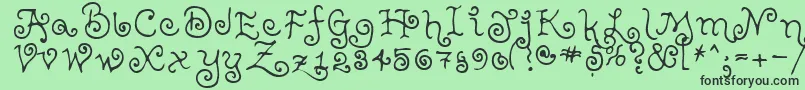 Saiba mais sobre a fonte TeenageGirl2 Fonte TeenageGirl2 – fontes pretas em um fundo verde