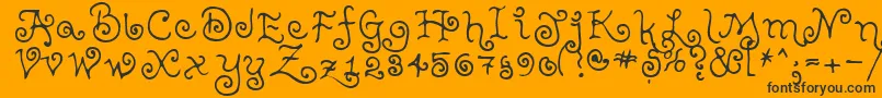 TeenageGirl2 Font – Black Fonts on Orange Background