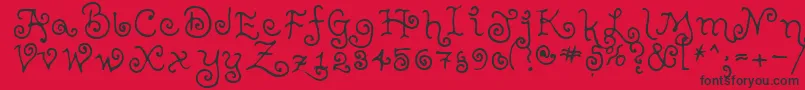 TeenageGirl2 Font – Black Fonts on Red Background