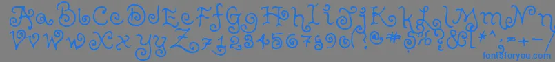 Fonte TeenageGirl2 – fontes azuis em um fundo cinza