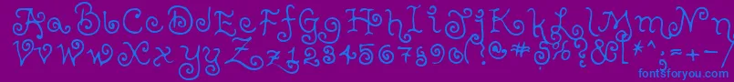 TeenageGirl2-Schriftart – Blaue Schriften auf violettem Hintergrund