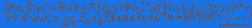 Шрифт TeenageGirl2 – коричневые шрифты на синем фоне