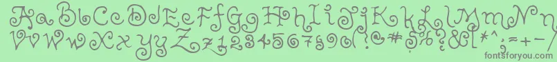 フォントTeenageGirl2 – 緑の背景に灰色の文字