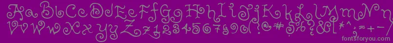 Fonte TeenageGirl2 – fontes cinzas em um fundo violeta