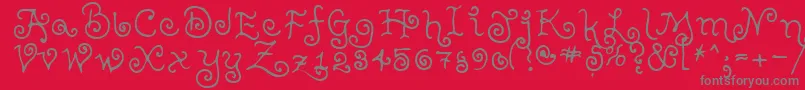 TeenageGirl2-Schriftart – Graue Schriften auf rotem Hintergrund