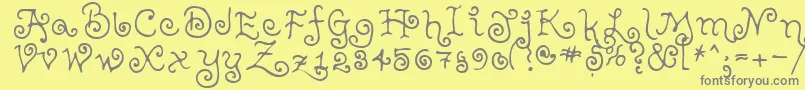 TeenageGirl2 Font – Gray Fonts on Yellow Background