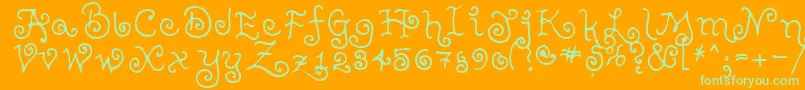 Шрифт TeenageGirl2 – зелёные шрифты на оранжевом фоне