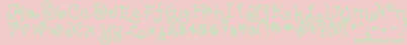 TeenageGirl2-Schriftart – Grüne Schriften auf rosa Hintergrund