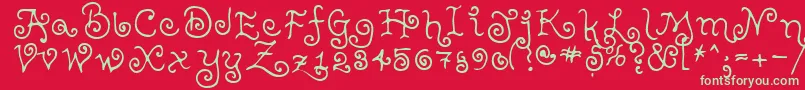 TeenageGirl2 Font – Green Fonts on Red Background
