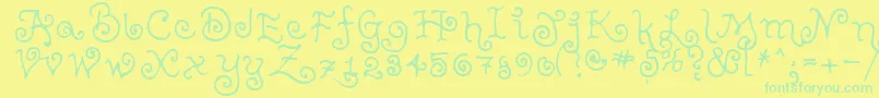 Police TeenageGirl2 – polices vertes sur fond jaune