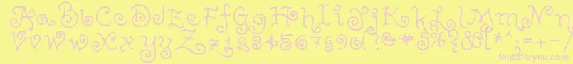 TeenageGirl2 Font – Pink Fonts on Yellow Background