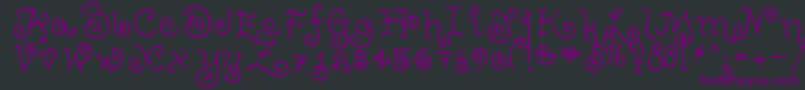 Czcionka TeenageGirl2 – fioletowe czcionki na czarnym tle