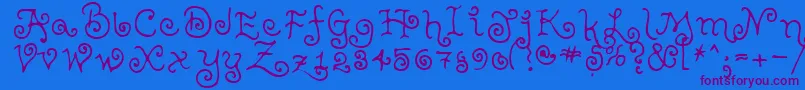 Fonte TeenageGirl2 – fontes roxas em um fundo azul