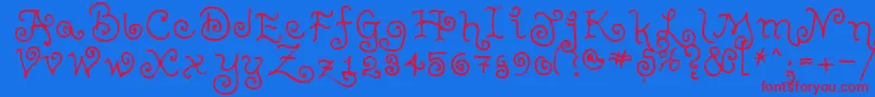 フォントTeenageGirl2 – 赤い文字の青い背景