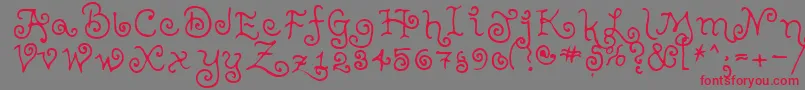 TeenageGirl2 Font – Red Fonts on Gray Background