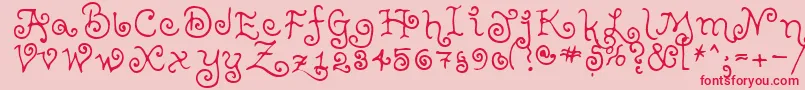 TeenageGirl2 Font – Red Fonts on Pink Background