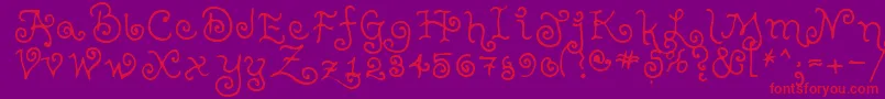 TeenageGirl2 Font – Red Fonts on Purple Background