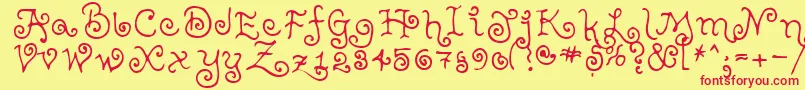TeenageGirl2 Font – Red Fonts on Yellow Background