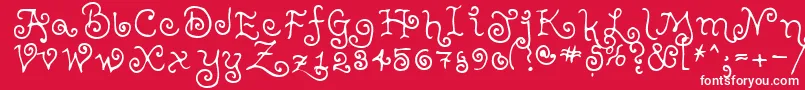 フォントTeenageGirl2 – 赤い背景に白い文字