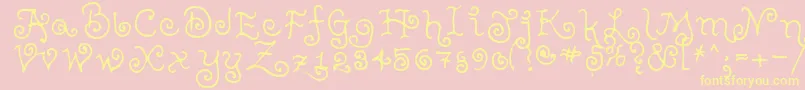 Шрифт TeenageGirl2 – жёлтые шрифты на розовом фоне
